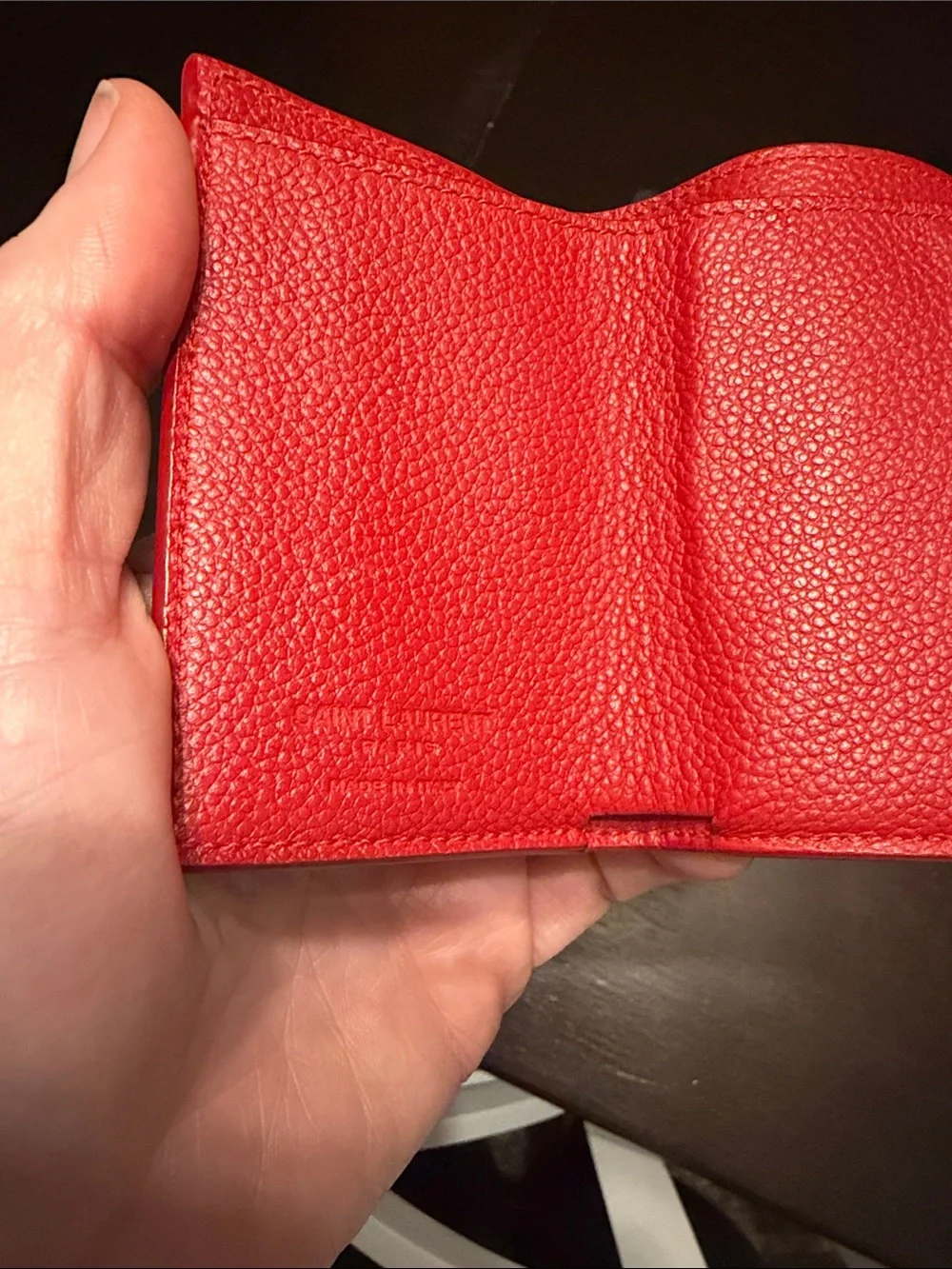 Saint Laurent Red Leather Card Wallet - Picture 5 of 7